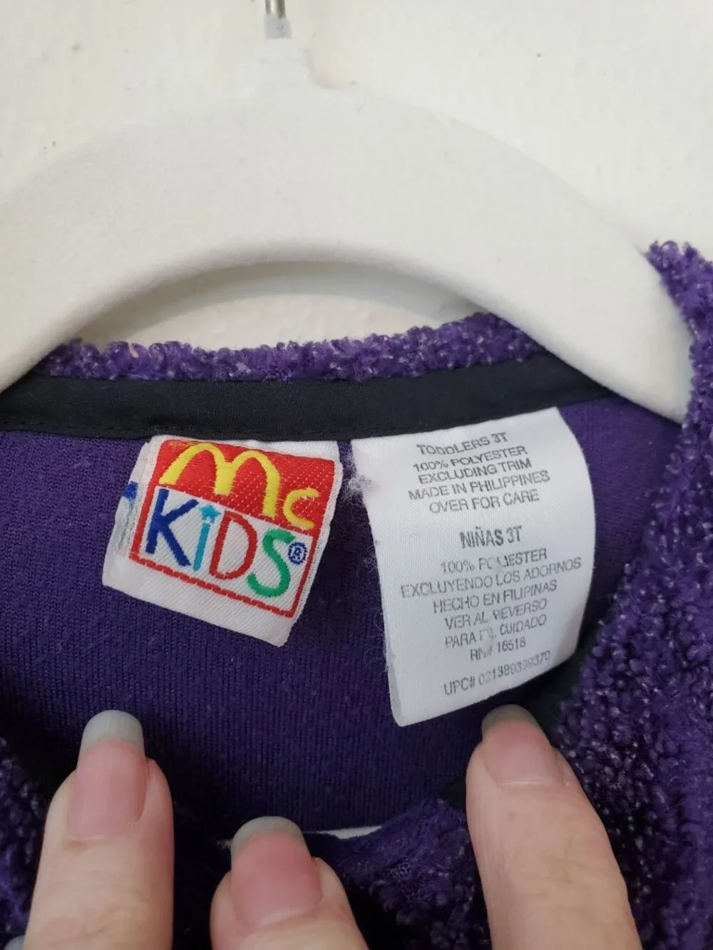 McKids vintage embroidered plush jacket, purple